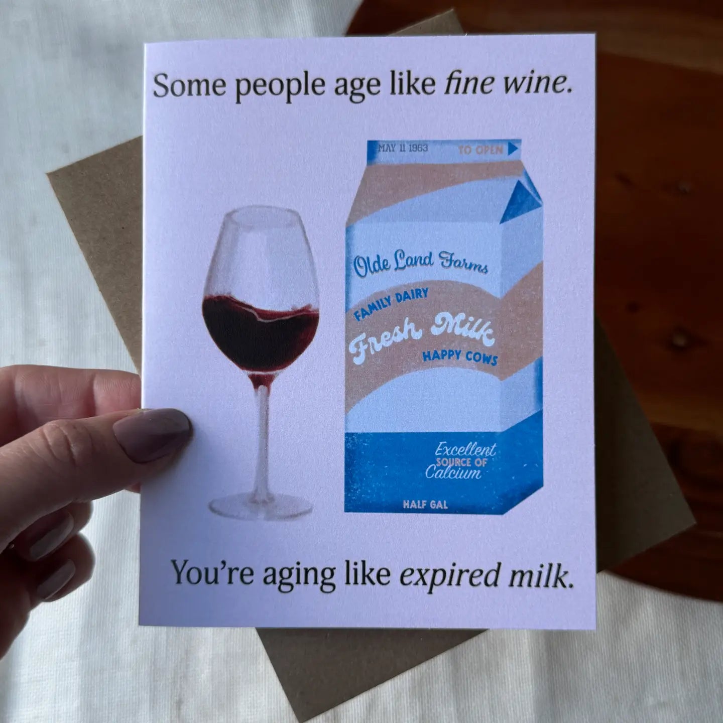 "You're Aging Like Expired Milk" Birthday Card